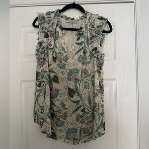 Loft blouse with ruffle detail.  Large. Good used condition